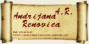 Andrijana Renovica vizit kartica